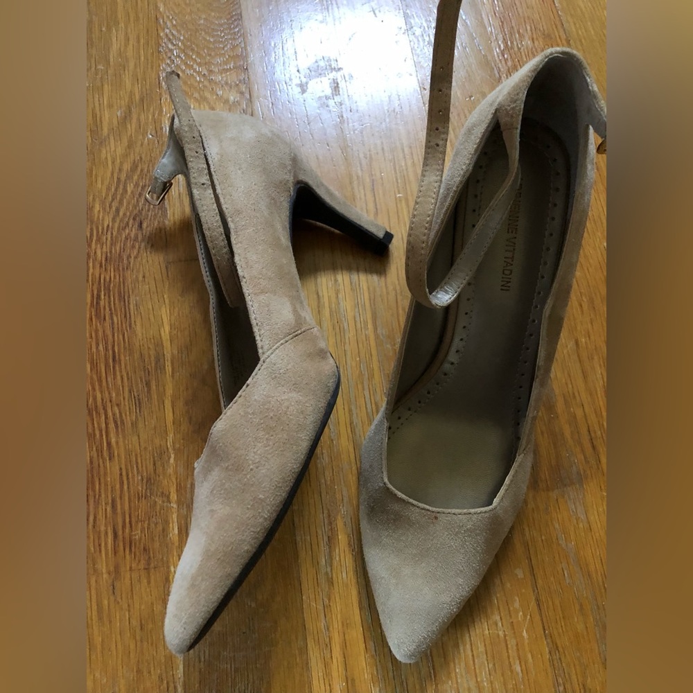 Suede heels with ankle straps